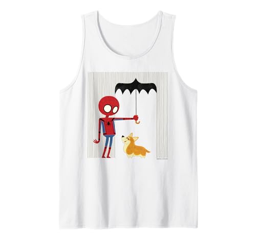  Marvel Spider-Man Far From Home Corgi In The Rain Tank Top