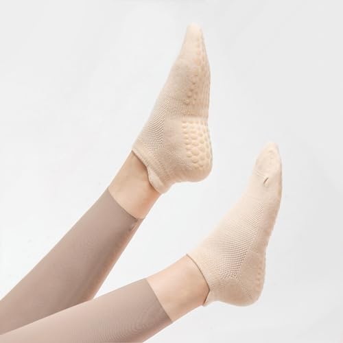 Toes Home Pilates Socks for Women, Ankle Grippy Socks for Yoga, Hospital, Barre Non Slip Workout Sticky Slipper Socks 5 Pairs3