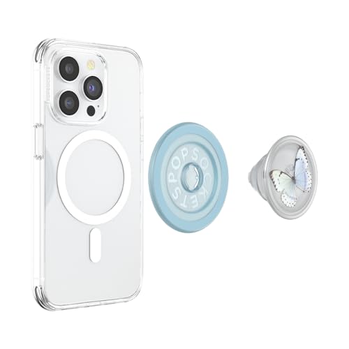 Image of PopSockets Phone Grip for MagSafe, Magnetic Holder, Phone Stand, Butterfly - Whisper Moth