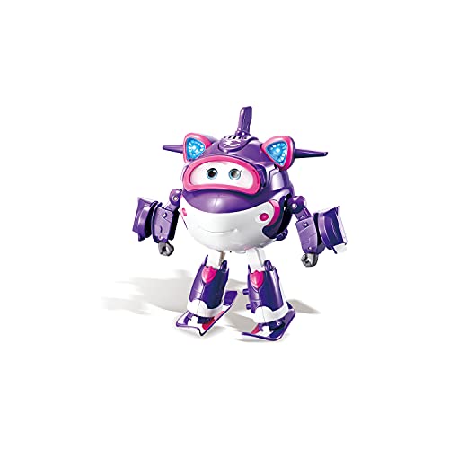 Super Wings 6'' Deluxe Transforming Supercharged Crystal Airplane Toys, Season 4 Action Figure, Plane To Robot, Toy Plane Vehicle For 3 4 5 Year Old Boys And Girls, Light And Sound Effects #TOP23