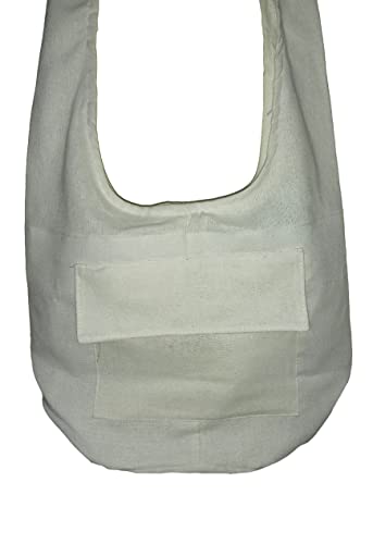 Hippie Bohemian Cross body Shoulder Bag, Cotton Fabric “Large” Size; The Green Garden3