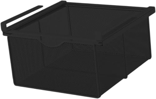 KIEHUA ワードローブ 引き出し式収納 間仕切り重ね加工品 衣類収納 下着 靴下 ハンギングバスケット下吊り 吊り下げ式引き出しオーガナイザー ラッククリエイティブスライド式棚下クローゼットホルダー ドレッサーワードローブ食器棚用, 白 (ブラック,2