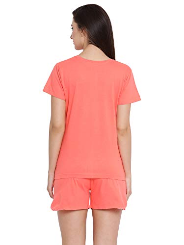 Image of Clovia Women's Cotton Rich Printed Top & Shorts