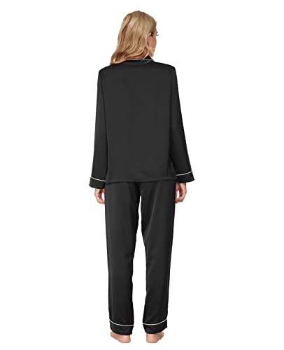 GOSO-Pyjama-en-satin-pour-femme-Motif-floral-a-manches-longues-et-short-Vetement-de-nuit-doux