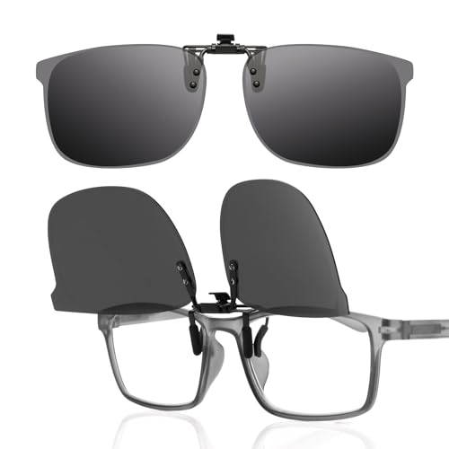 LUFF Clip-On Lunettes de soleil polarisées Cat-Eye pour hommes et femmes | Protection UV400,...