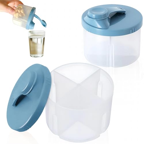 Calkkrer 2 cucharas portátiles de leche en polvo para bebé, almacenamiento de leche en polvo, dosificador de polvo, dispensador de leche en polvo, tapa giratoria, caja portátil de leche en polvo