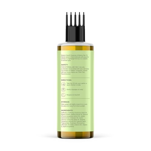 Botanic Hearth 100% Pure Rosemary Batana Oil for Hair Growth – 150ml, Non-Sticky & Fast-Absorbing – 100% Natural Oils for Healthy Nourished Hair – with Hair Oil Applicator