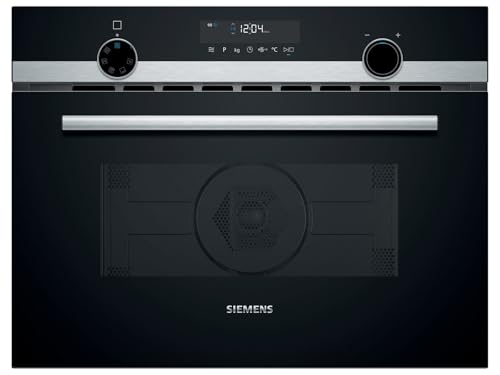 Siemens CM585AGS1 iQ500 - Micro-ondes encastrable avec air chaud - 60 x 45 cm - 900 W - Chambre de cuisson en acier inoxydable de 44 l - Commande tactile -...