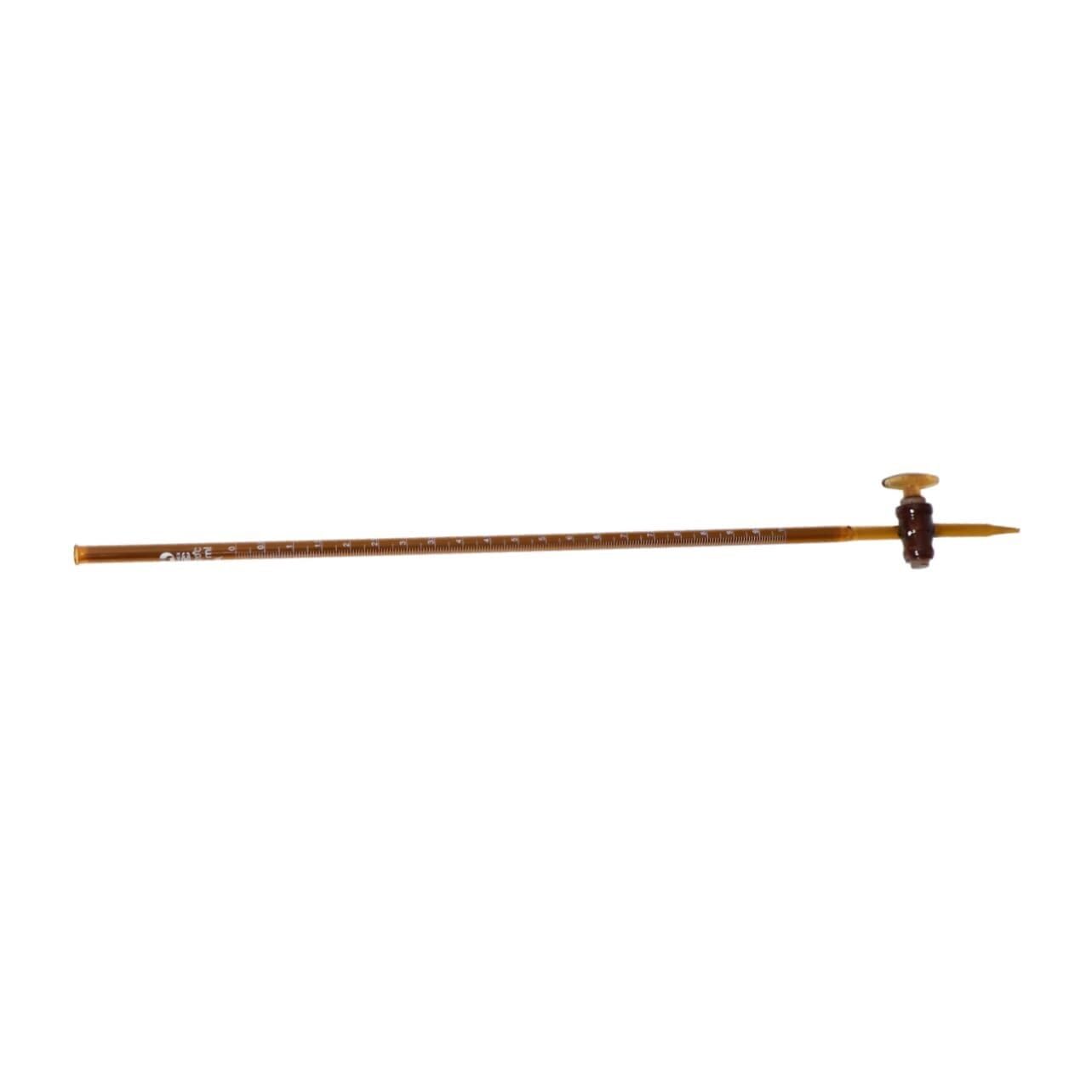 Burette in vetro, Buretta for acido da laboratorio di chimica con rubinetto in vetro borosilicato marrone/trasparente 10-50 ml(Brown,50ml)