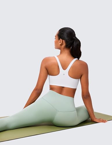 Image of CRZ YOGA Butterlift Square Neck Sports Bras | Double Lined, Light Support, Non Padded, Yoga, Buttery Soft, V-Shaped Racerback, for Women