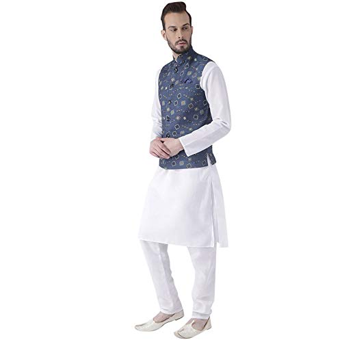 Image of hangup 3 Pc Kurta Pajama Set For Men (3PCABlack-KPW)