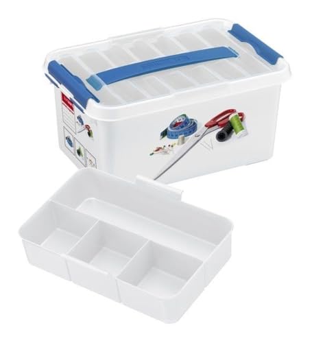 Sunware Q-Line Boite a Couture Vide 6L – 30x20x14,5cm – Avec Insert – Boite Couture Rangement