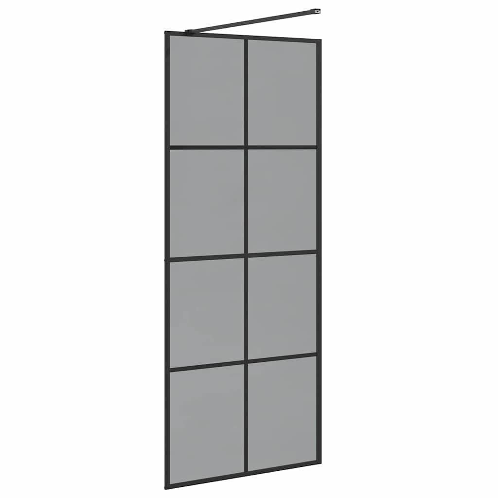Ścianka prysznicowa Walk-in, czarna, 80 x 195 cm, z hartowanego szkła bezpiecznego z nanopowłoką, bezramowa ochrona przed pryskaniem, stabilna rama profilowa, ściana boczna do łazienki i prysznica