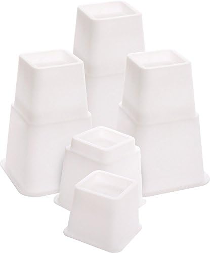 Utopia Bedding Adjustable Bed Furniture Risers - Elevation in Heights 3, 5 or 8 Inch Heavy Duty Risers for Sofa and Table - Supports up to 1,300 lbs - (Set of 4 Riser, White)