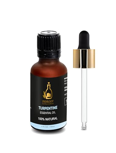 Indiroot Turpentine,Pinus palustris Essential Oil, 100% Natural, 1 Fl Oz, 30ml