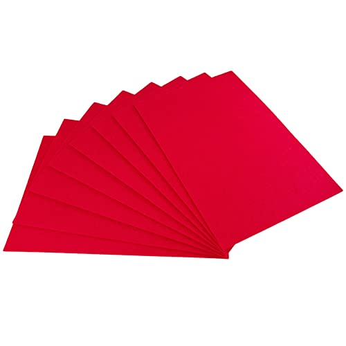 Image of Jtnohx Stiff Felt, 2mm Thick Felt Sheets for Crafts, 8 inchx12 inch Hard Felt Fabric Squares 8Pcs for DIY Projects (Red)