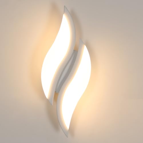Goeco Applique Murale Interieur, Lampe LED Murale Moderne 12W, Appliques 3000K Lumière Blanche Chaude pour Chambre à Coucher, Salon