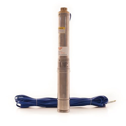 Ruris – 4STM2-8 – Bomba sumergible 550 W, caudal 3 m3/h de descarga 60 m – Estator cobre Ruris Aqua 790 cable de 25 m con panel de control