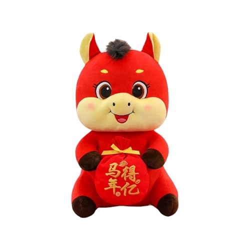 Dayysiuy Cheval Année Chinoise | Nouvel an Chinois 2026 Peluche - Animal en Peluche Souvenir - Décoration Intérieure Bureau Maison Étagère Voiture
