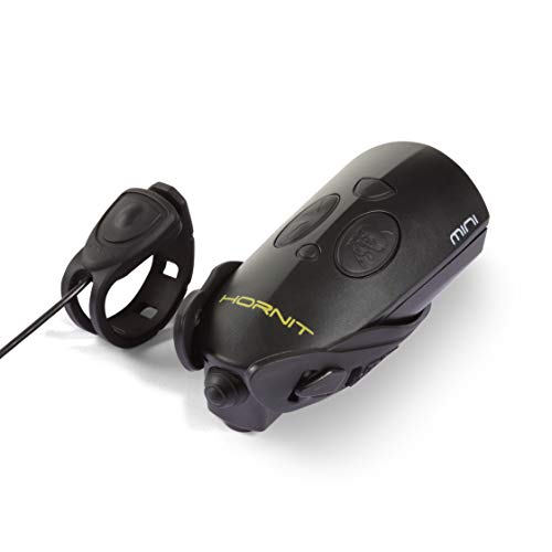 Hornit Mini, Bike & Scooter Horn And Safety Light For Children And Kids, 25 Sound Effects, 6 Light Modes: White Safety Light And Funky Green Light, Black/Black #TOP4