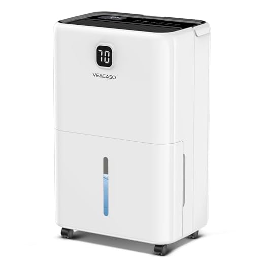 5,500 Sq. Ft Dehumidifier for Basement, VEAGASO 80 Pints Dehumidifiers for Home, Large Room, Bedroom with Drain Hose, Intelligent Humidity Control, Auto Shut Off, Auto Defrost, 1.37 Gal Water Tank