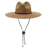 YXWYXWA Mujeres Sombrero de Verano Hombres Gat Panamá Correa Correa Garden Playa Sol Gator de Sol de ala Ancha Lanyard