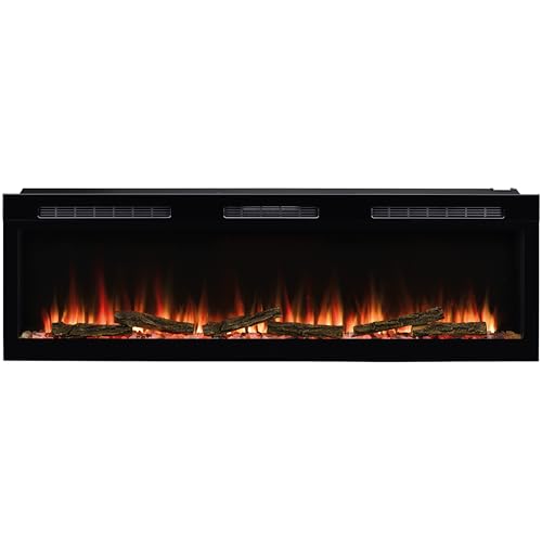 Dimplex Sense 60' Inserto de Chimenea Electrica – Chimenea Electrica Empotrable con Efecto de Llama LED Optiflame – Calefactor de 2 kW Activable – Incluye Mando a Distancia y App
