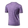 Men's Summer Crew Neck Print Elastic Breathable Sweat-Absorbing Sports Short-Sleeved Ice Silk T-Shirt, purple, L #1