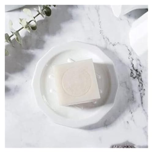 Juegos dispensadores de baño con dosificador antigoteo y organizador cerámico higiénico blanco 7