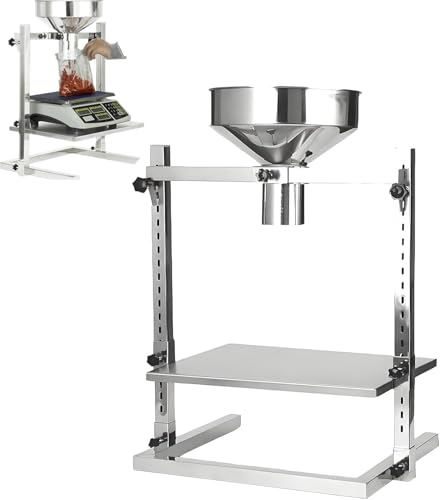 GXGSDM Distributore di cereali, inscatolatore in acciaio inossidabile con doppi supporti/vassoi, altezza regolabile, base portante migliorata for polveri, paste, liquidi, granuli(3.7cm)