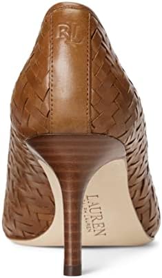 Lauren Ralph Lauren Lanette Woven Leather Pump Deep Saddle Tan 6 B (M) | Image 3