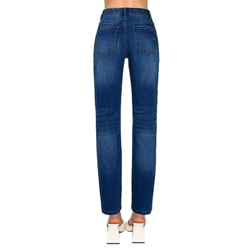 WAX JEAN Women's High Waisted Straight Leg Repreve Denim Jeans2