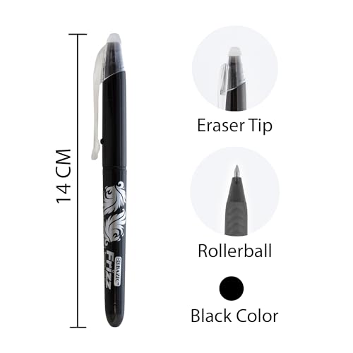 Bolígrafo de Gel Negro BAZIC Frizz Borrable con Grip miniatura 2