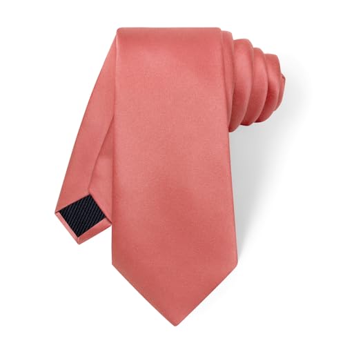 Image of YourTies Skinny Ties for Men Satin 2.4 inch Slim Necktie with Pocket Square Tie Clip Set Solid Color Wedding Party Business