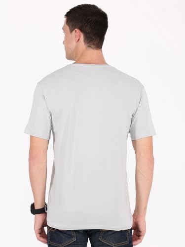 Image of Macroman M-Series Smartz Basics Half Sleeve Round Neck Stretch T-Shirt for Men, Cotton Blend (Pack of 1)
