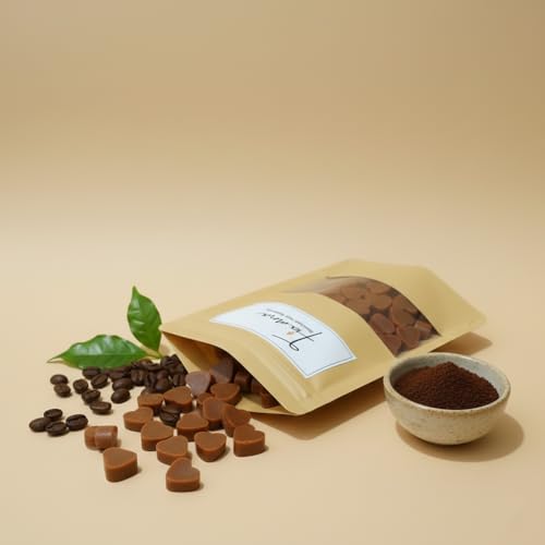 Image of Wax Melts | Organic Soy Wax | Essential Oil Infused | Heart Shape Aroma Cubes | Coffee Fragrance | Long-Lasting Home Freshener | Safe Smoke-Free Scent | 80 GMS