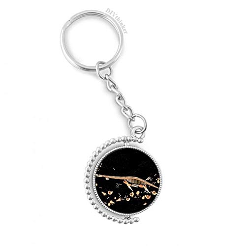 Porte-clefs rotatif dinosaure miniature multicolore 1,2 x 3,5 pouces