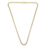 TOGEVAL Collar de Cadena Cubana de Acero Inoxidable Dorado Diseño Pulido y Resistente para Hombre Joyería Cómoda y Duradera