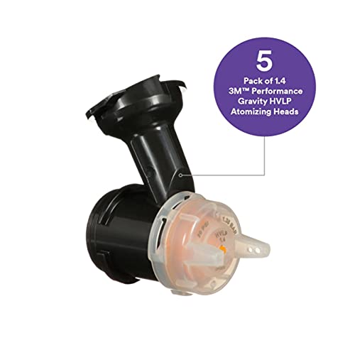 Image of 3M Performance Gravity HVLP Atomizing Head Refill Kit, 26714, Size 1.4, Orange, for use with Performance Spray Gun and PPS 2.0 Paint Cups, (Pack of 25)