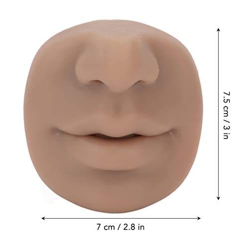 Silicone Nose Model, Soft Silicone Lip Piercing Model, Practice Skin, Realistic Fake Nose, Piercing Face Model for Jewelry Display & Makeup Tattooing & Piercing Practice Body - Thumbnail 5