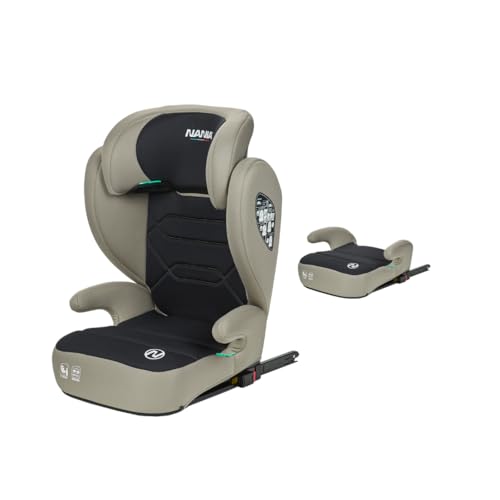 NANIA Bogota 2 in 1 Seggiolino auto isofix i-Size, Gruppo 2/3 100-150 cm, da 4 a 12 anni, da 15 a 36 kg -seggiolino auto con protezione laterale - Poggiatesta a 9 Livelli- Fissaggio Isofix o cintura