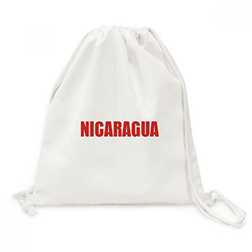 Sac shopping Nicaragua rouge en toile à cordon idéal pour vos marchés et escapades