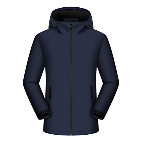 Manteau Résistant à la Neige Chaud, Coupe-vent, Veste de Ski Imperméable, Utilisé pour Les Sports de Course, Les Sports de Cyclisme, Les Sports de Glace et de Neige, Les Sports de Pêche,Bleu,XXXL Cover