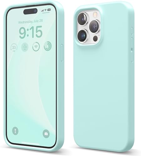 Image of Back Cover for iPhone 13 Pro Case,[Military Shockproof Protection] Liquid Silicone Case with [Soft Anti-Scratch Microfiber Lining for iPhone 13 Pro (Mint Green)