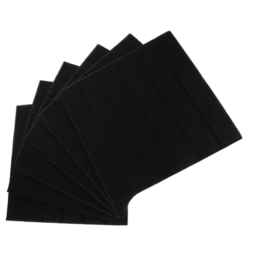 Paneles acústicos de fieltro de fibra de poliéster 6 pcs con diseño de rayas verticales para absorción de sonido miniatura 1