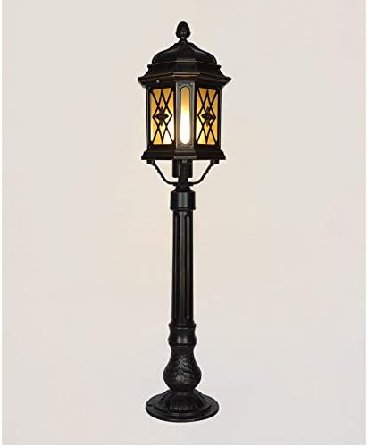 Poste De Luz Para Exterior Negro - Farol De Jardín, Patio O Entrada, Con Base E27, Tamaño 34x19 Cm