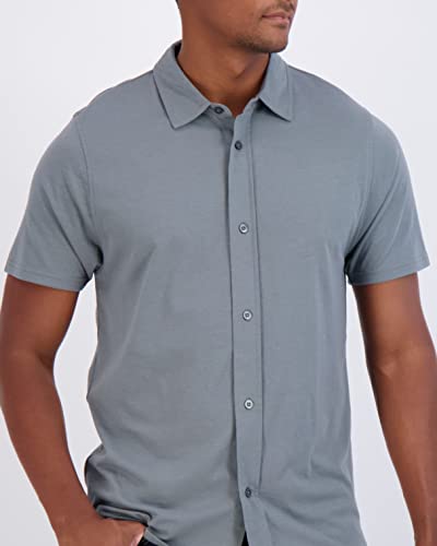 Real Essentials 3-Pack: Men's Regular Fit Casual Short Sleeve Button Down Shirt (Available in Big & Tall)4