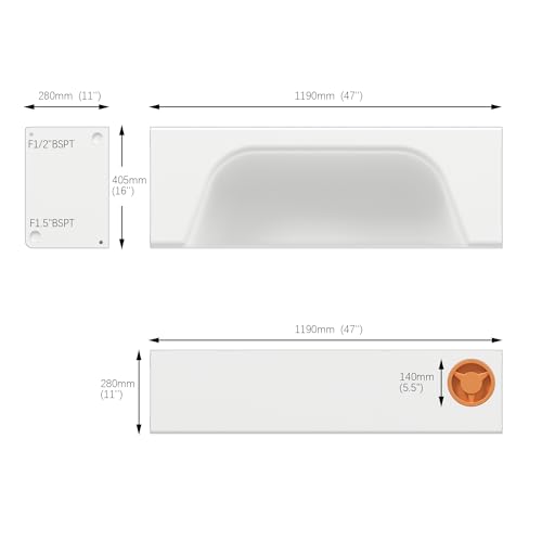 Image of TORVA 20 Gallon Fresh Water Tank, Non-Standard Wheel Well RV Water Tank for Drinking and Water Holding, BPA Free Portable Water Storage for Camping(47'' x 16'' x 11'')