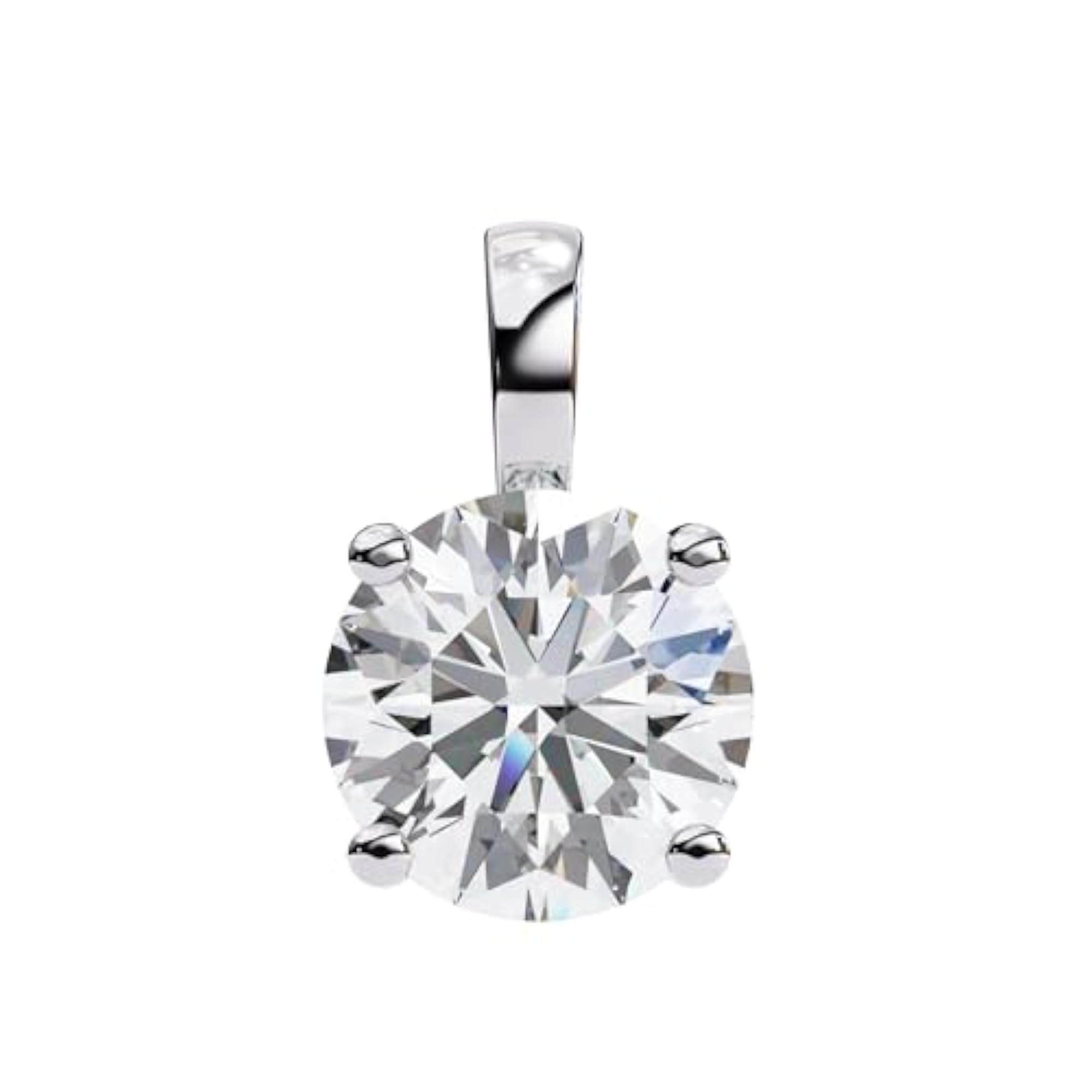 925 Silver Sparkling Zirconia Pendant, Rhodium Plated