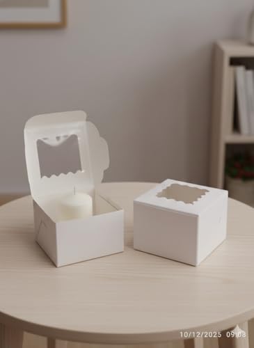 Image of white 1 Brownie Packaging Box | 3x3x2 Inches | single brownies | donut, Macaron, Cookies-box, Candle & Small Gifts | Ideal for Home Bakers | Pack of 25